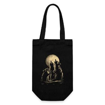 3 Raccoon Moon Howling Funny Humor Design - Gift Bag for Bottles - black - Front