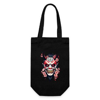 Oni Démon Masque Samouraï Esthétique Yokai - Sac à bouteille - noir - Devant