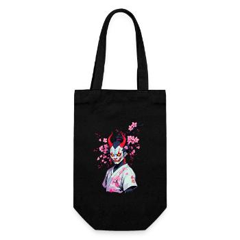 Oni Samurai Vaporwave Aesthetic Japan Culture - Gift Bag for Bottles - black - Front
