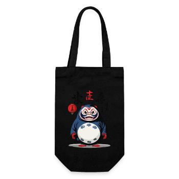 Japanese Daruma Aesthetic Yokai Vintage Design - Gift Bag for Bottles - black - Front