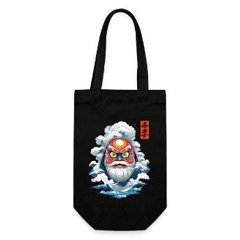 Japanese Daruma Aesthetic Vintage Yokai - Gift Bag for Bottles - black - Front