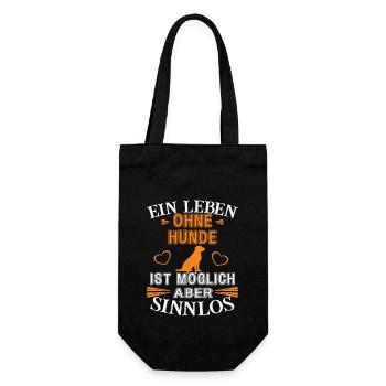 Ein Leben ohne Hunde - Geschenkbeutel für Flaschen - Schwarz - Vorne