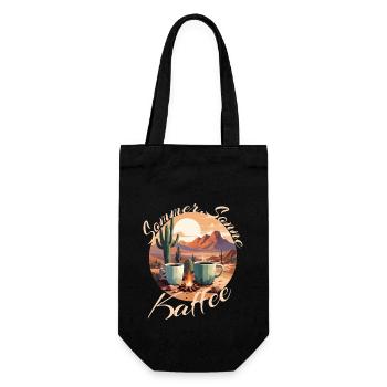 Sommer Sonne Kaffee und Kakteen - Geschenkbeutel für Flaschen - Schwarz - Vorne