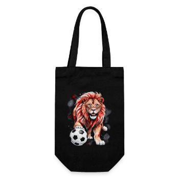 Lion Football Colorful Switzerland Animal Design Print - Gift Bag for Bottles - black - Front