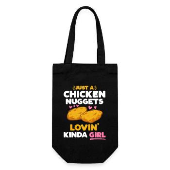 Chicken Nugget Liebhaber Chicken Nuggets - Geschenkbeutel für Flaschen - Schwarz - Vorne