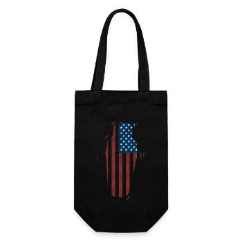 Bartender Mixologist American Flag - Gift Bag for Bottles - black - Front