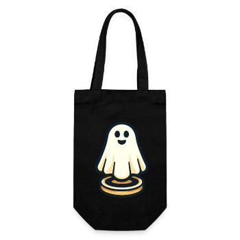 Funny Vintage Ghost Retro Art Style Halloween - Gift Bag for Bottles - black - Front
