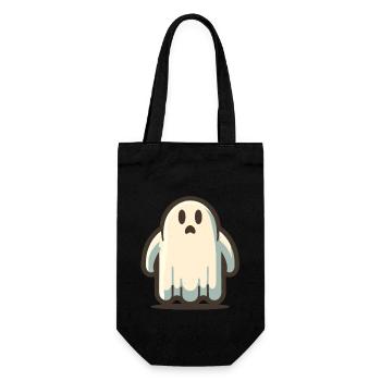 Funny Vintage Ghost Retro Art Style Halloween - Geschenkbeutel für Flaschen - Schwarz - Vorne