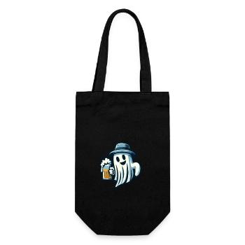 Boozing Ghost Funny Halloween Party Beer - Gift Bag for Bottles - black - Front