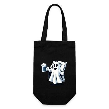 Boozing Ghost Beer Lover Halloween Party - Geschenkbeutel für Flaschen - Schwarz - Vorne