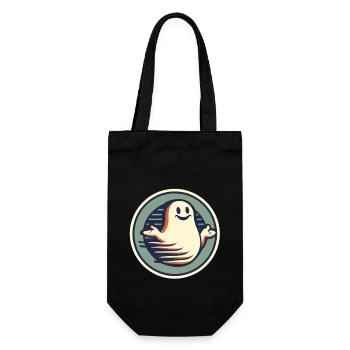 Funny Vintage Ghost Knows Nothing Halloween - Gift Bag for Bottles - black - Front
