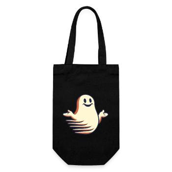Funny Vintage Ghost Knows Nothing Halloween - Gift Bag for Bottles - black - Front