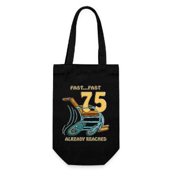 BIRTHDAY FAST... ALMOST 75 ALREADY REACHED - Gift Bag for Bottles - black - Front
