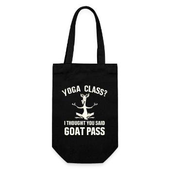 Yoga-Kurs oder Ziegenpass - Geschenkbeutel für Flaschen - Schwarz - Vorne