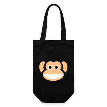 Cute Monkey Whole Face Ape Animal Primate Lover - Gift Bag for Bottles - black - Front