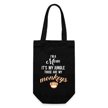 Je suis une maman c’est ma jungle Ce sont mes singes amusants - Sac à bouteille - noir - Devant