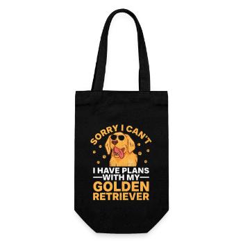 Sorry I Can't I Have Plans With My Golden Retrieve - Gift Bag for Bottles - black - Front