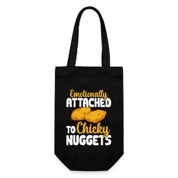 Chicken Nugget Liebhaber Chicken Nuggets - Geschenkbeutel für Flaschen - Schwarz - Vorne