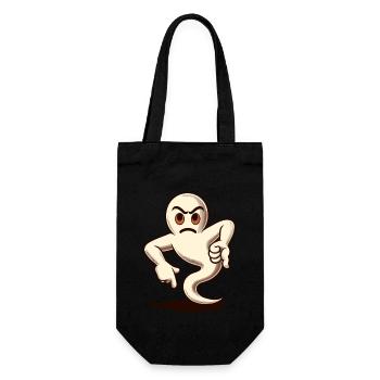 Cool Ghost Gives Thumbs Down Funny Halloween - Gift Bag for Bottles - black - Front