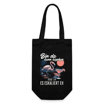 Funny Flamingo 'I'm Here You Can Go' Design - Gift Bag for Bottles - black - Front