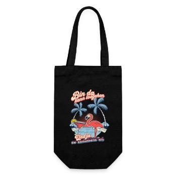 Flamingo 'I'm Here You Can Go' Party Design - Gift Bag for Bottles - black - Front