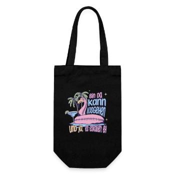 'I'm there can go' Flamingo Design Party - Gift Bag for Bottles - black - Front