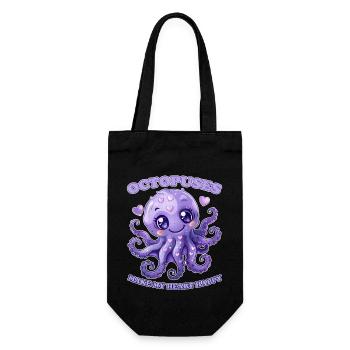 Funny Octopus Cephalopod Squid Gift - Gift Bag for Bottles - black - Front