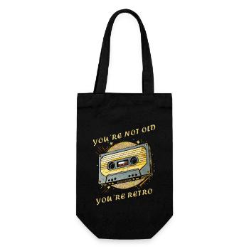 KASETTE You're Not Old You're Retro - Gift Bag for Bottles - black - Front