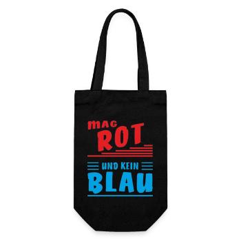 MAG ROT UND KEIN BLAU - Geschenkbeutel für Flaschen - Schwarz - Vorne
