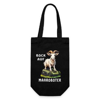 ZIEGE BOCK AUF MÄHROBOTER - Geschenkbeutel für Flaschen - Schwarz - Vorne