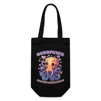 Lustiges Kraken Kopffüßer Tintenfisch Geschenk - Geschenkbeutel für Flaschen - Schwarz - Vorne