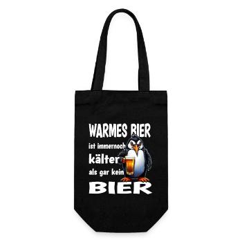 Warm beer is still colder than no beer at all - Gift Bag for Bottles - black - Front