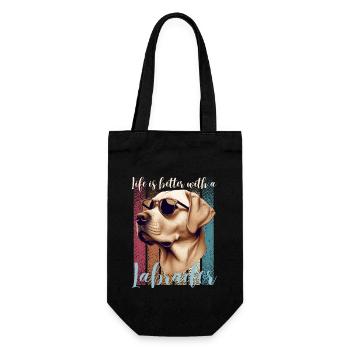 Labrador Labbi Dog Dog Owner Family Dog Fun - Gift Bag for Bottles - black - Front