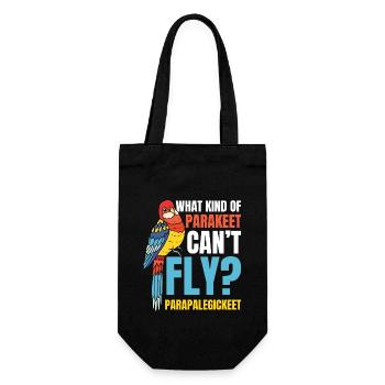 What Kind Of Parakeet Can'T Fly Parapalegickeet - Geschenkbeutel für Flaschen - Schwarz - Vorne