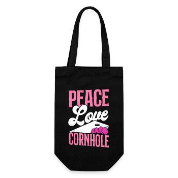 Cornhole Team Bean Bag Player - Geschenkbeutel für Flaschen - Schwarz - Vorne