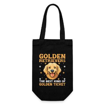 Golden Retriever Die Beste Von Golden Ticket G - Geschenkbeutel für Flaschen - Schwarz - Vorne