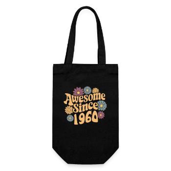 Génial depuis 1960 Anniversaire floral rétro - Sac à bouteille - noir - Devant