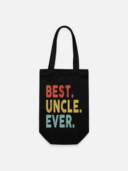 Vintage Best Uncle Retro Colors Best Uncle Ever - Geschenkbeutel für Flaschen - Schwarz