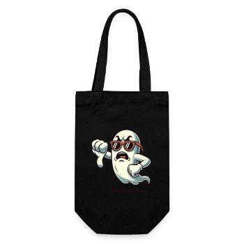 Cool Ghost Gives Thumbs Down Funny Halloween - Gift Bag for Bottles - black - Front
