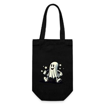Funny Vintage Ghost Retro Art Style Halloween - Gift Bag for Bottles - black - Front
