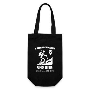 Kaiserschmarrn Und Bier Drum Bin Ich Hier Austria - Geschenkbeutel für Flaschen - Schwarz - Vorne