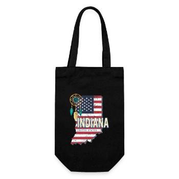 Indiana Vereinigte Staaten Landkarte Souvenir - Geschenkbeutel für Flaschen - Schwarz - Vorne
