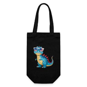 Dinosaurier-Sonnenbrille amerikanischer Flagge - Geschenkbeutel für Flaschen - Schwarz - Vorne