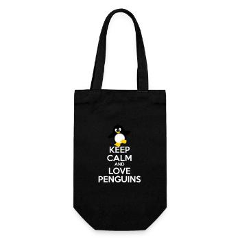 Garder Calme Et Aimer Pingouins Drôle Oiseau Animal Amour - Sac à bouteille - noir - Devant