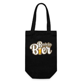 B steht für Bier - Geschenkbeutel für Flaschen - Schwarz - Vorne