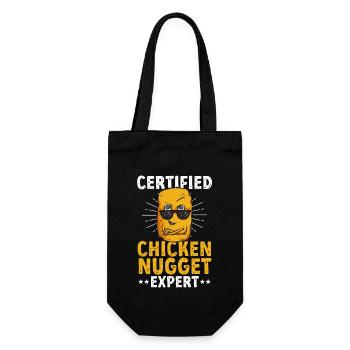 Chicken Nugget Liebhaber Chicken Nuggets - Geschenkbeutel für Flaschen - Schwarz - Vorne