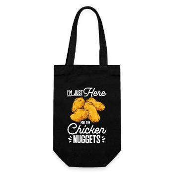 Chicken Nugget Liebhaber Chicken Nuggets - Geschenkbeutel für Flaschen - Schwarz - Vorne