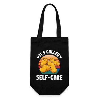 Chicken Nugget Liebhaber Chicken Nuggets - Geschenkbeutel für Flaschen - Schwarz - Vorne