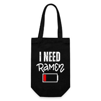 Ich brauche Ramen Japan Lustige Nudel-Ramen - Geschenkbeutel für Flaschen - Schwarz - Vorne