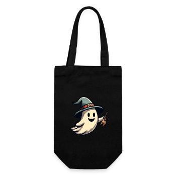 Lustiger Hexen Geist Hexenbesen Halloween Party - Geschenkbeutel für Flaschen - Schwarz - Vorne